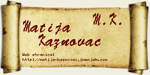 Matija Kaznovac vizit kartica